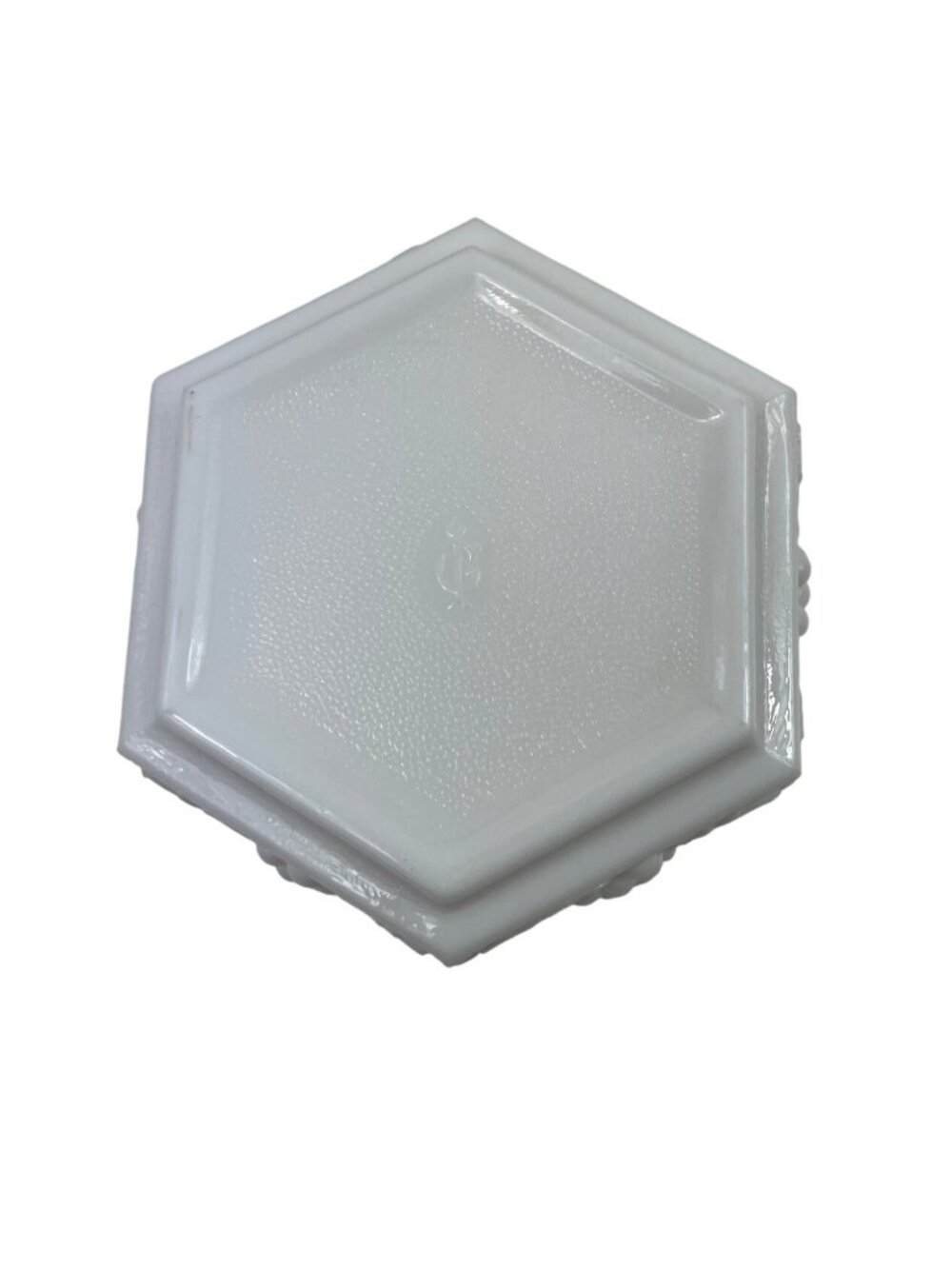 Vintage Imperial Milk Glass 6 Paneled Candy Dish Grapevine Design w/ Lid - Picture 5 of 8